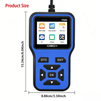 Escáner OBDII V500, Lector de Códigos de Auto, Herramienta de Diagnóstico de Motor, Consulta de DTC, Monitor de Datos en Tiempo Real, Comprobación de Listo para Inspección I/M, Probador de Voltaje