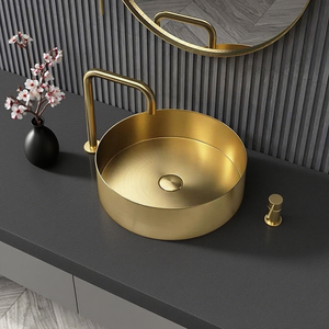 YIDA Design moderne lavabo en acier inoxydable comptoir Art évier pistolet gris blanc <span class=keywords><strong>noir</strong></span> doré couleurs pour Villa hôtels salles de bains - Product Image 2