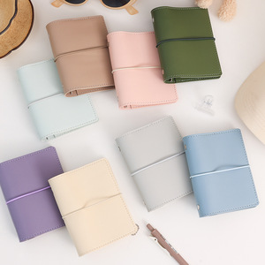 Carnet de notes en cuir PU avec 5 anneaux, élastique et mini pochette, idéal pour le bureau, l'école ou comme cadeau - Vente en gros Macaron M5 - Product Image 2