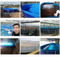 Réservoir d'eau avec cadre en plastique, bassin d'aquaculture mobile pour l'élevage de poissons et de crevettes
