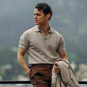 Fabricante de Prendas de Punto, Suéter Personalizado para Hombre, Estilo Old Money, <span class=keywords><strong>Polo</strong></span> de Punto Informal de Algodón de Lujo Premium para Hombre - Product Image 2
