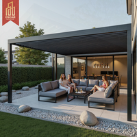 Pergola de jardin moderne en aluminium à lames orientables, étanche, de luxe, motorisée, 10x10, 12x10, 14x14, 14x16 pieds