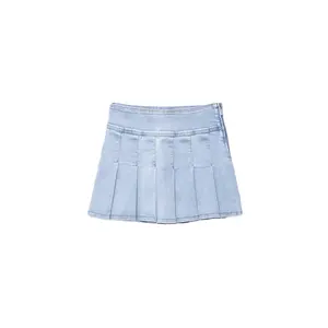 New Arrival Custom High Quality Box Pleat Short Denim Skirt Hot Selling Women's Jeans Mini Skirt Casual Outdoor Wear