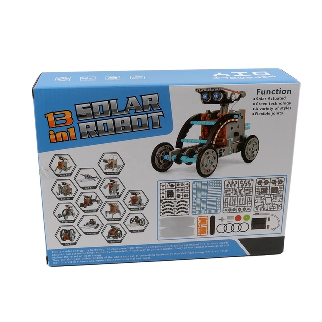 13-in-1 Educational Solar Powered Robot Toys DIY Creative STEM Building Blocks Science Kit for Kids Electronic Assembly Toys
