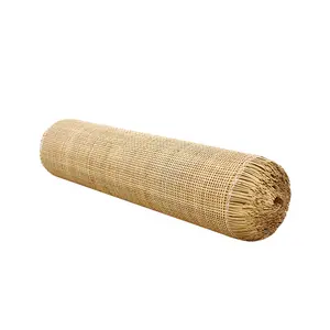 Indonesian Natural Color White Grid Rattan Roll Sheet with Strong
