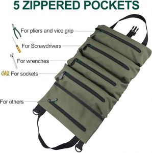 Échantillon gratuit - Sac d'accessoires portable personnalisé - Pochette multi-usages - Étui à outils - Fermeture à glissière - Fabriqué en nylon et polyester durables - Product Image 6