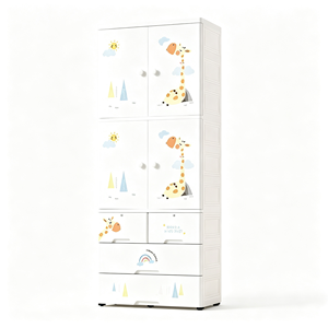 <span class=keywords><strong>Armoire</strong></span> en plastique pour enfants avec barre de suspension et plusieurs tiroirs pour ranger les vêtements de bébé - Product Image 2