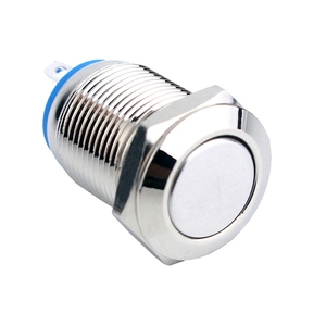 12MM Anti-Vandal Botão Interruptor Oxidação Shell Cabeça Redonda Plana Com Níquel De Bronze 12V Azul Led Volt Botão Interruptor - Product Image 3