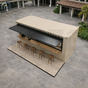 Café modulaire extérieur en conteneur commercial avec sièges extérieurs et terrasse sur le toit - Product Image 2