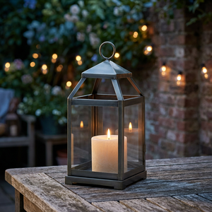 Handcrafted Metal Rectangular Lantern With Clear Glass Walls For Home Festive Office Decoration - Product Image 2