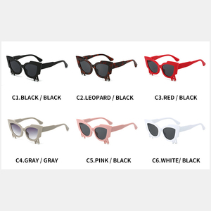 2024 Venta caliente Cat Eye Red Gafas de Sol para mujer Alta calidad Drop Tear Cateye Shades con diamantes de imitación - Product Image 6
