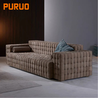 Puruo Wohnzimmer-Sofa Luxuriöse Möbel Hochwertiges Sofa Umweltfreundliches Holzfurnier Ledersofa