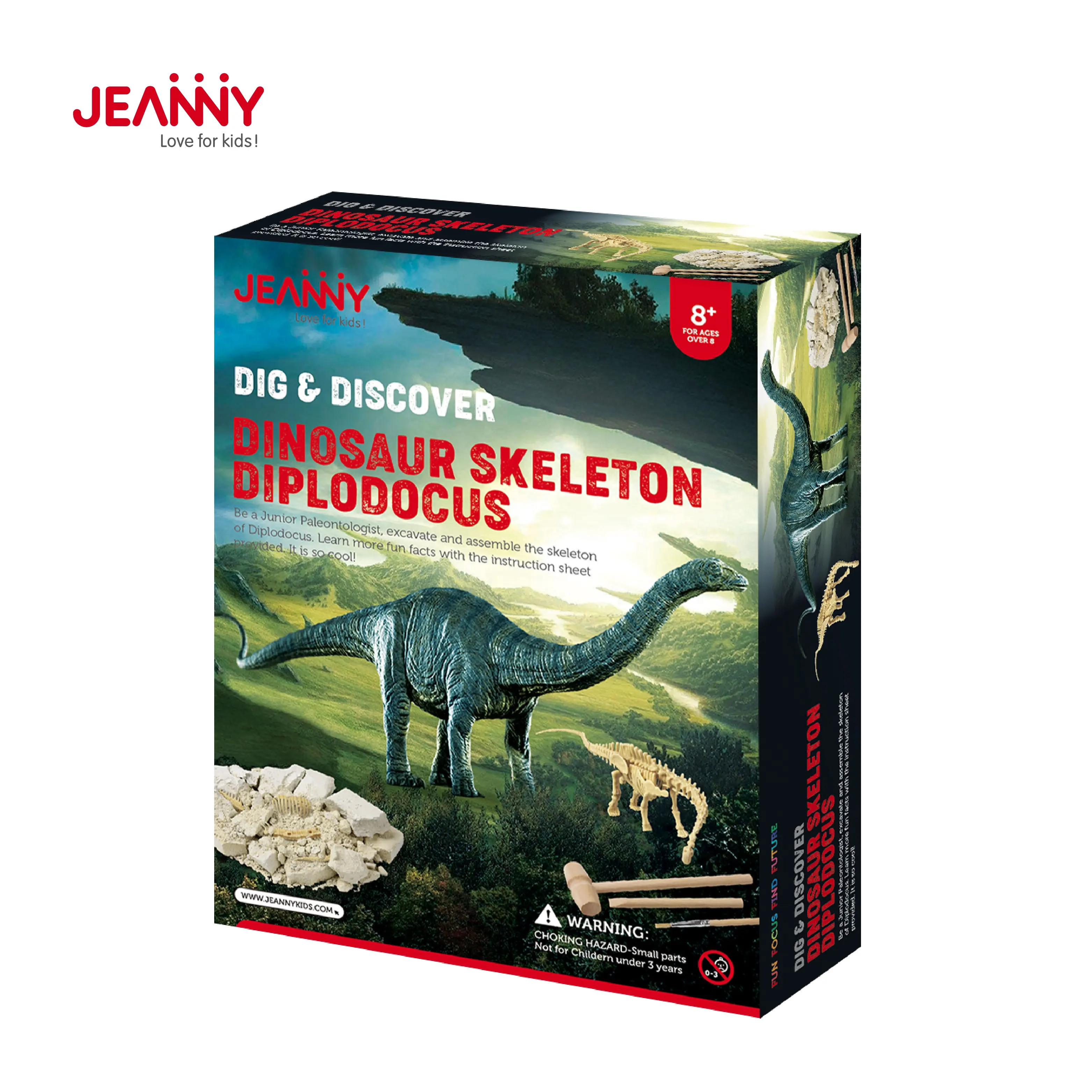 STEM-juguete educativo de arqueología para niños, esqueleto de dinosaurio, Diplodocus, fósil, excavación, Kit Diy