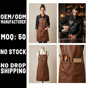 <span class=keywords><strong>Tablier</strong></span> de cuisine, de bar, de barbier, de barista, <span class=keywords><strong>d</strong></span>'<span class=keywords><strong>artiste</strong></span>, de <span class=keywords><strong>peintre</strong></span>, de fleuriste, de travailleur de studio, de salon, en cuir PU microfibre durable personnalisé - Product Image 3