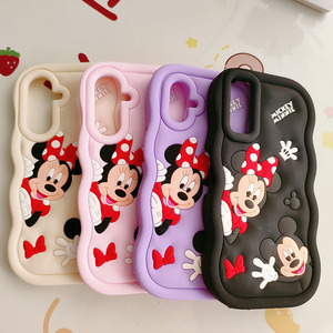 2025 vente chaude <span class=keywords><strong>Mickey</strong></span> <span class=keywords><strong>Minnie</strong></span> ondulé mignon 3D stéréoscopique dessin animé Silicone <span class=keywords><strong>coque</strong></span> de téléphone pour Iphones 1314 15 Pro Max - Product Image 3