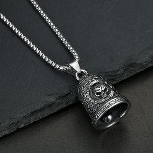 Pendentif cloche en acier inoxydable yunnique avec motif de crâne pour collier d'exorcisme de moto, cadeau - Product Image 2