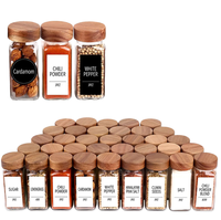 Récipient à épices carré en gros 4oz Bouteilles à épices carrées Pots d'assaisonnement avec étiquettes Shaker Couvercles Entonnoir pour étagère Cabinet Tiroir