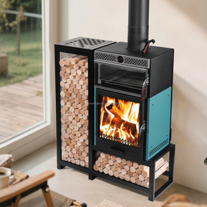 <span class=keywords><strong>Stufa</strong></span> <span class=keywords><strong>a</strong></span> <span class=keywords><strong>Legna</strong></span> Moderna <span class=keywords><strong>a</strong></span> Libera Installazione con Forno Integrato per Uso Interno ed Esterno in Soggiorno Sala da Pranzo Hotel e Villa - Product Image 1