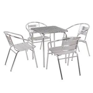 2 Chair and 1 Table Cast Outdoor Garden Aluminum Table and Chair Cheap Cafe Tables and Chairs