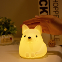 Lampe tactile Table de chevet Jouet Mini USB Chargement Enfants Veilleuse Lampes Rechargeable Mignon Squishy Silicone Lumières Veilleuse Renard