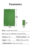 Matelas gonflable double en TPU pour le camping en plein air, léger, imperméable, portable, lit d'air pour les voyages, la plage, les pique-niques