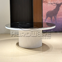 Meubles d'hôtel en gros, table ronde de salle à manger moderne en acier inoxydable avec plateau en verre, pour 6 personnes, utilisation en extérieur, pour mariage, fête, banquet