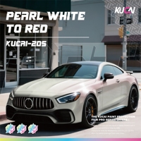 Film autocollant PVC KUCAI blanc nacré à rouge, autocollant automobile changeant de couleur, auto-réparateur, anti-rayures pour voitures 1,52*17M
