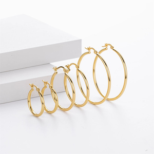 Orecchini a Cerchio in Argento Sterling 925 Placcati in Oro e Rodio, Personalizzabili, alla Moda, per Donne, Ideali come Regalo per Matrimoni e Feste - Product Image 3