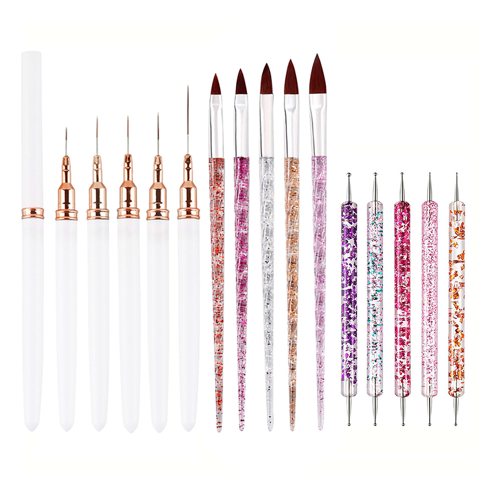 Ensemble de stylos nail art blancs 15 pièces
