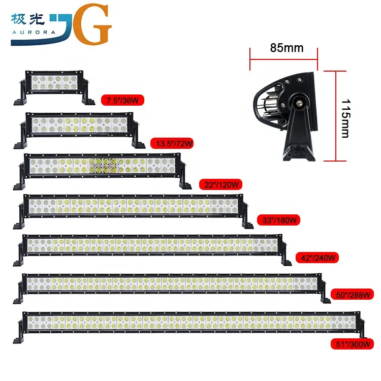 50" 288W High Flood/Spot Beams 4x4 Light bar Leds Luces Led Para Tractocamion  Led Driving Lights For Cars Trucks