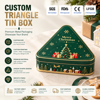 Boîte en métal triangulaire personnalisée pour cadeaux de Noël, qualité alimentaire, pour chocolats, bonbons, biscuits, avec couvercles, emballage de fêtes
