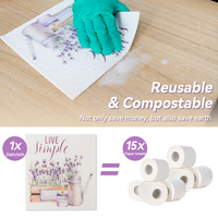 Éponge en coton de pulpe de bois de cellulose réutilisable écologique de conception personnalisée, torchon suédois imprimé, torchon de cuisine suédois
