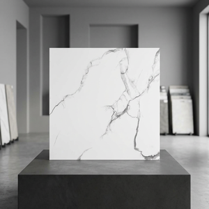 Carrara 600x600mm Glossy Polished Porcelain Tiles White Marble Effect Interior Floor Design 60x60cm - Product Image 3