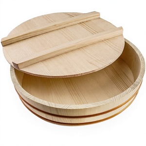 Muyan - Recipiente Cuadrado de Madera Ecológico para Mezclar Arroz Sushi, Hangiri, con Tapa para Cocinar al Vapor, para Restaurantes Japoneses - Product Image 2