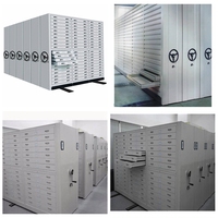 Système de rangement compactable mobile manuel en métal haute densité à 6 niveaux, conception écologique et durable pour l'archivage scolaire, bancaire et de documents.