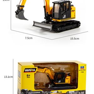 1/50 Scale HUINA 1726 Static Excavator Backhoe <b>Loader</b> Alloy Diecast Miniature Engineering and Construction Toy - Product Image 3