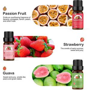 Ensemble <span class=keywords><strong>de</strong></span> 6 huiles essentielles <span class=keywords><strong>bio</strong></span> 100% pures (fruits <span class=keywords><strong>de</strong></span> la passion, fraise, goyave, ananas, pomme verte, figue) pour diffuseur, soins <span class=keywords><strong>de</strong></span> la peau et bougies - Product Image 4
