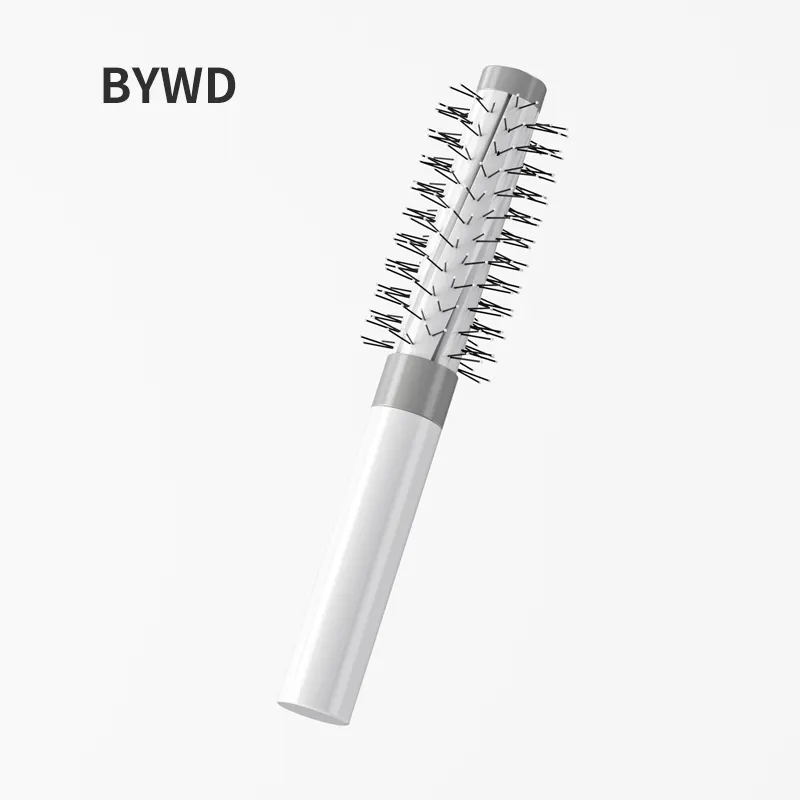 BYWD sikat bulat plastik profesional, sisir rambut spiral anti statis untuk wanita, alat penata rambut salon