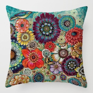 Housse de coussin rectangulaire en lin tissé de style bohème avec motif floral et <span class=keywords><strong>papillon</strong></span> pour la maison et l'hôtellerie - Product Image 5