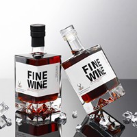 Bouteille à liqueur carrée haut de gamme de 500 ml, vide, pour mariage, banquet, ou pour le brassage maison, avec couvercle en cristal scellé, sérigraphiée, pour le décanter de Baijiu