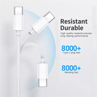 Câbles USB-C de charge rapide PD 100W Premium 1M/2M – Câble USB-C vers USB-C 100W blanc Type-C 5A E-marker pour téléphone et ordinateur portable