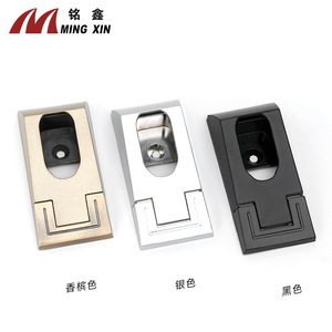 Support de tringle à vêtements mural Ming Xin en alliage d'aluminium, non amovible, moderne, simple, noir, argent, couleur champagne - Product Image 1
