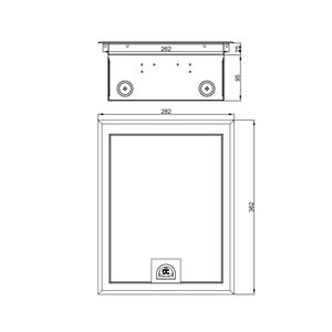 Caja de salida de piso empotrada impermeable para pisos de encofrado y hormigón con tapa de acero inoxidable cepillado SS304 que se mantiene en cualquier ángulo - Product Image 6