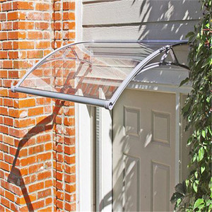 Phía Trước Cửa Tán Hiên Mưa Bảo Vệ Mái Hiên Nạc Để Mái Nơi Trú Ẩn Bóng Râm, Kính Không Khung Tán Với Thép Không Gỉ Phần Cứng - Product Image 4