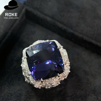 Nouvelle bague de luxe pour femme en diamant de laboratoire de 21,61 carats, taille oreiller, personnalisable, or blanc 9K-18K, pour mariage, fête, sertie