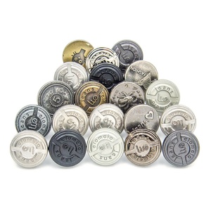 กระดุมโลหะผสมสังกะสีแบบแฟนซี ขนาด 15 มม. 17 มม. รับทำโลโก้ กระดุมเงินสำหรับเสื้อผ้า กางเกงยีนส์ - Product Image 4