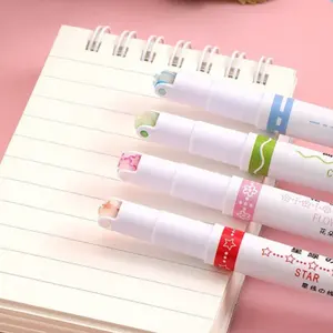 6 Stück/Set Kawaii Blumen Linienförmige Markierstifte Rolle Tippe Kurve Stift Schreiben Journaling Zeichnen Doppellinien-Konturenmarker