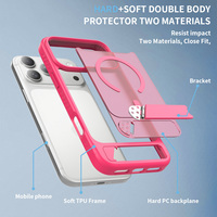 Étui de téléphone magnétique pliable avec béquille pour iPhone 18 17 16 15 14 Pro Max, coque de protection antichoc et anti-rayures en TPU et PC