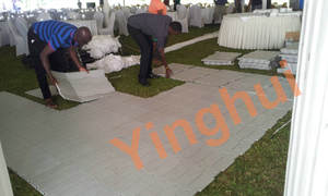 Suelo deportivo de enclavamiento portátil para exteriores, diseño temporal de plástico PP para canchas, carpa de fiesta, protección de césped - Product Image 2