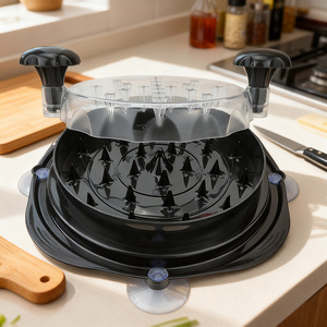 Outil de déchiquetage Chicken Bowl Twist avec 4 ventouses puissantes, en plastique écologique, compatible lave-vaisselle, essentiel pour la maison pour la préparation de burgers - Product Image 3